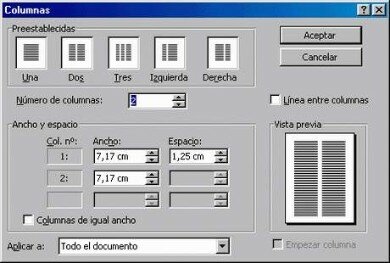 COLUMNAS, MUY ÚTILES PARA TEXTOS