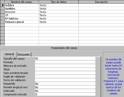TABLA DE ACCESS